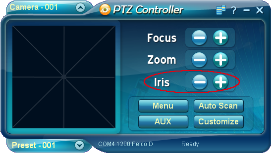 PTZ Controller Iris