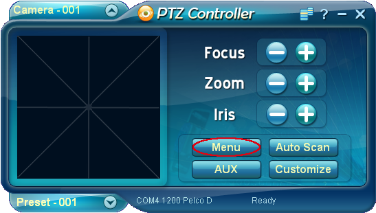 PTZ Controller Menu