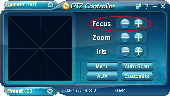 PTZ Controller Focus