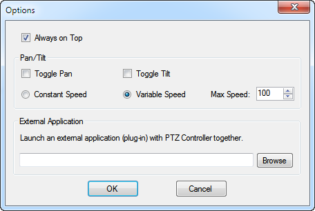 PTZ Controller Options