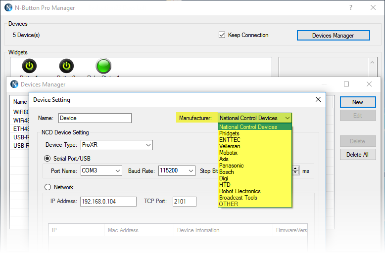 N-Button Pro Devices Manager 